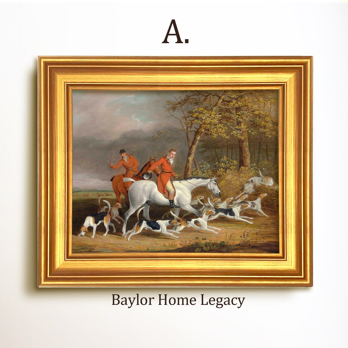 Fox Hunting Scene Oil Painting Print, Equestrian Decor - Image 5