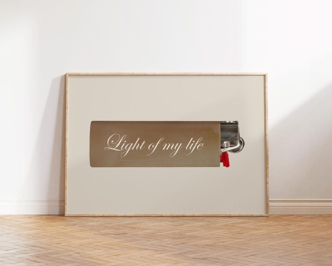 Light Of My Life Romantic Script Bronze Lighter Love Quote Poster