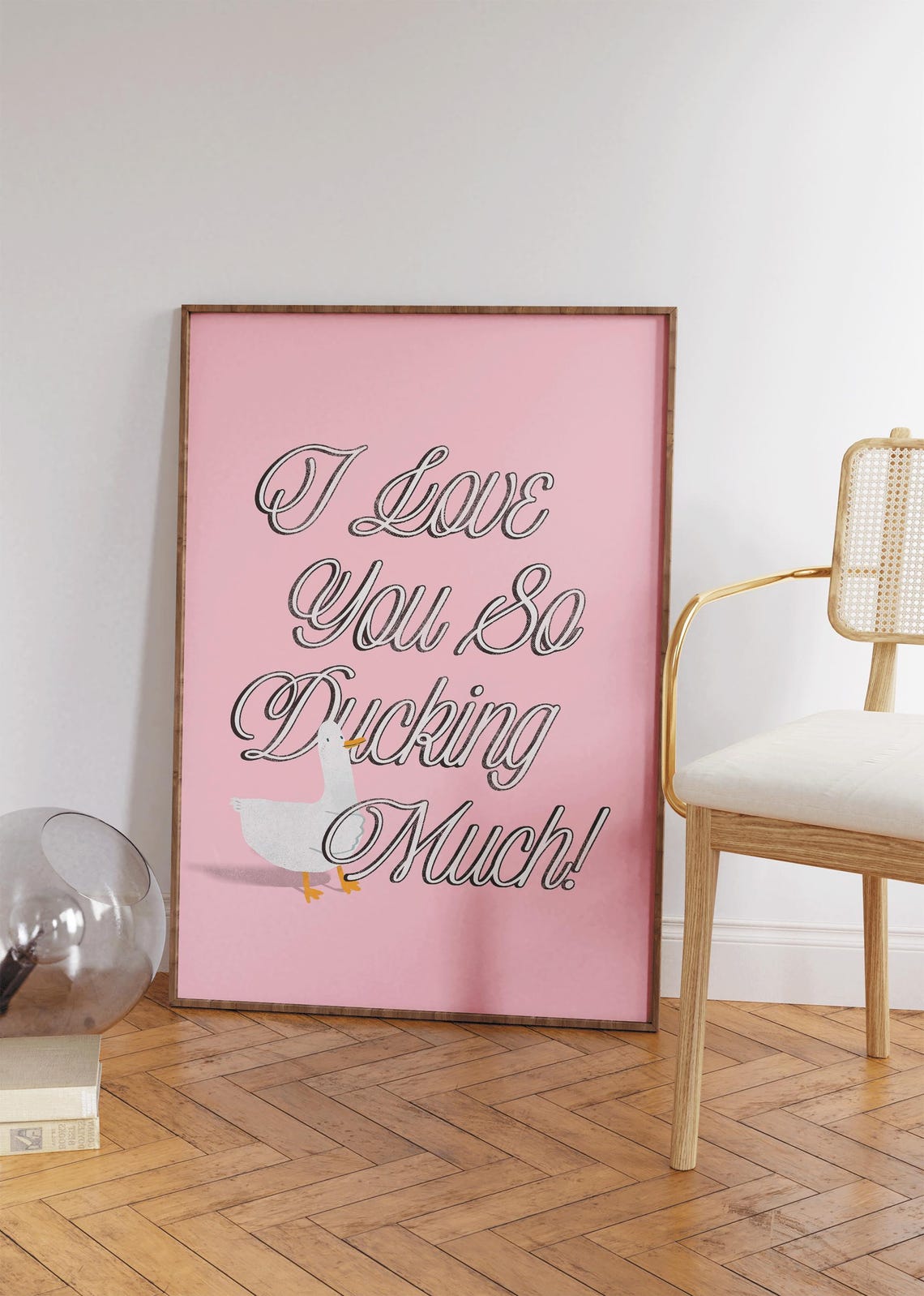 I Love You So Ducking Much Cute White Goose Funny Love Poster