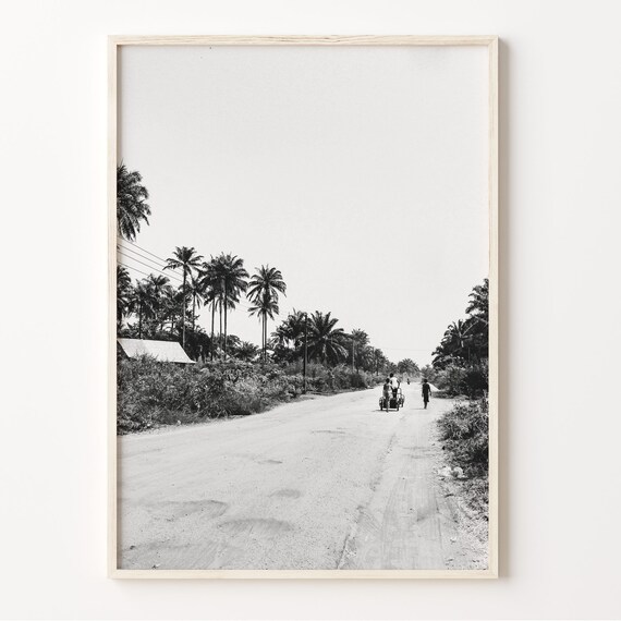Nigeria Wall Art Print Black And White Nigeria Photo Nigeria Poster Abuja Lagos Africa Decor Nigeria Road Picture C19 150