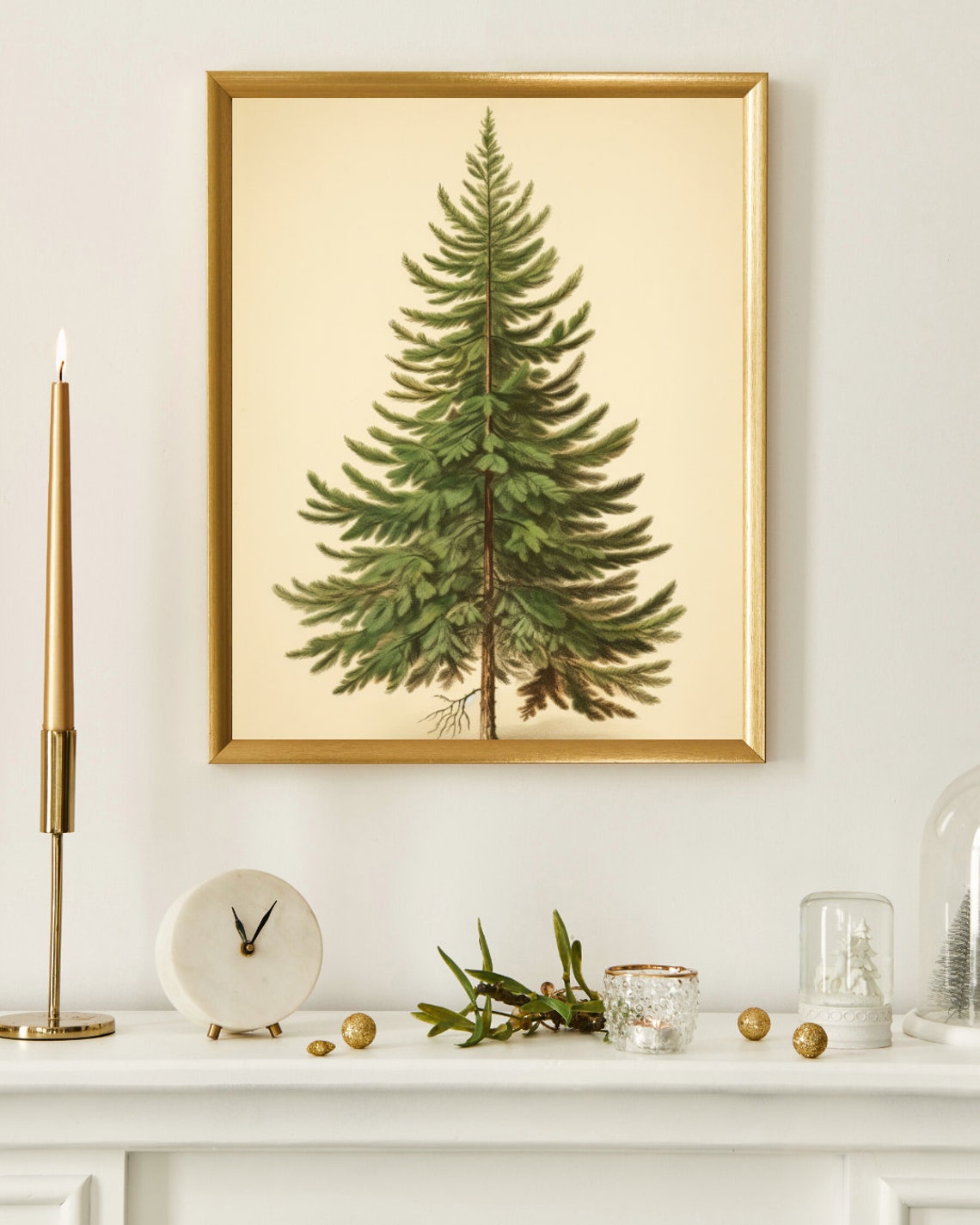 Vintage Botanical Fir Tree Illustration Christmas Evergreen Poster - Image 3