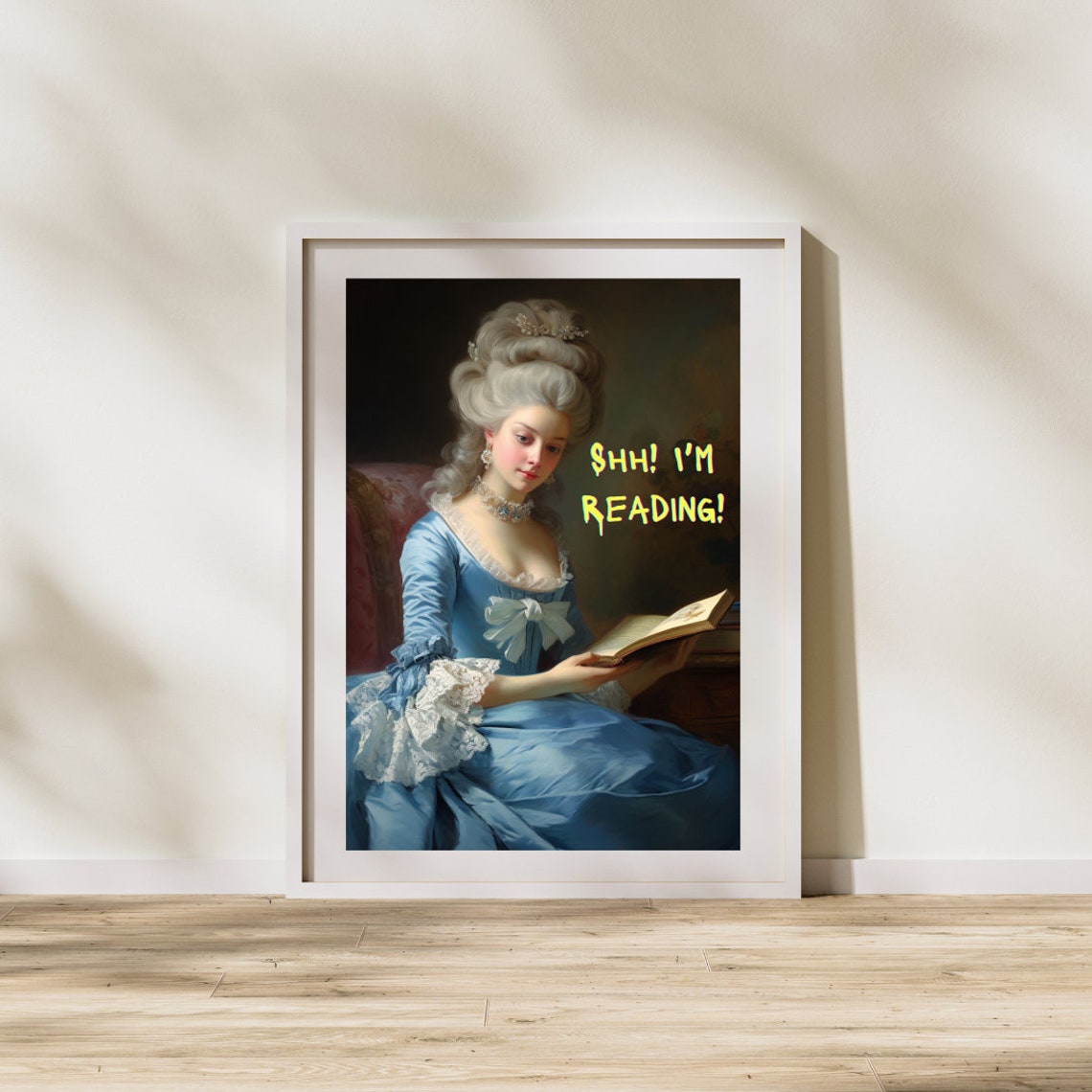 Marie Antoinette Shh Im Reading Rococo Portrait Book Lover Poster - Image 3