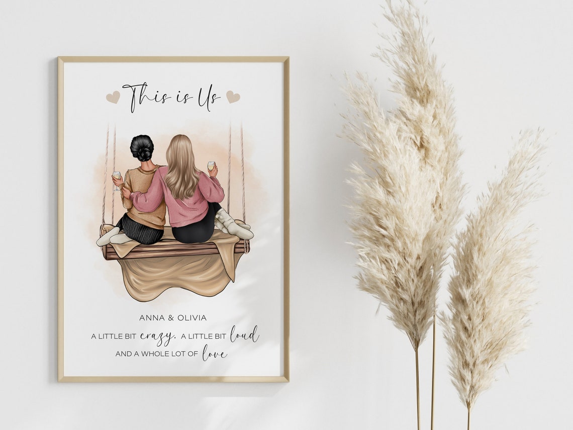 Personalized This Is Us Two Best Friends on Swing Quote Poster