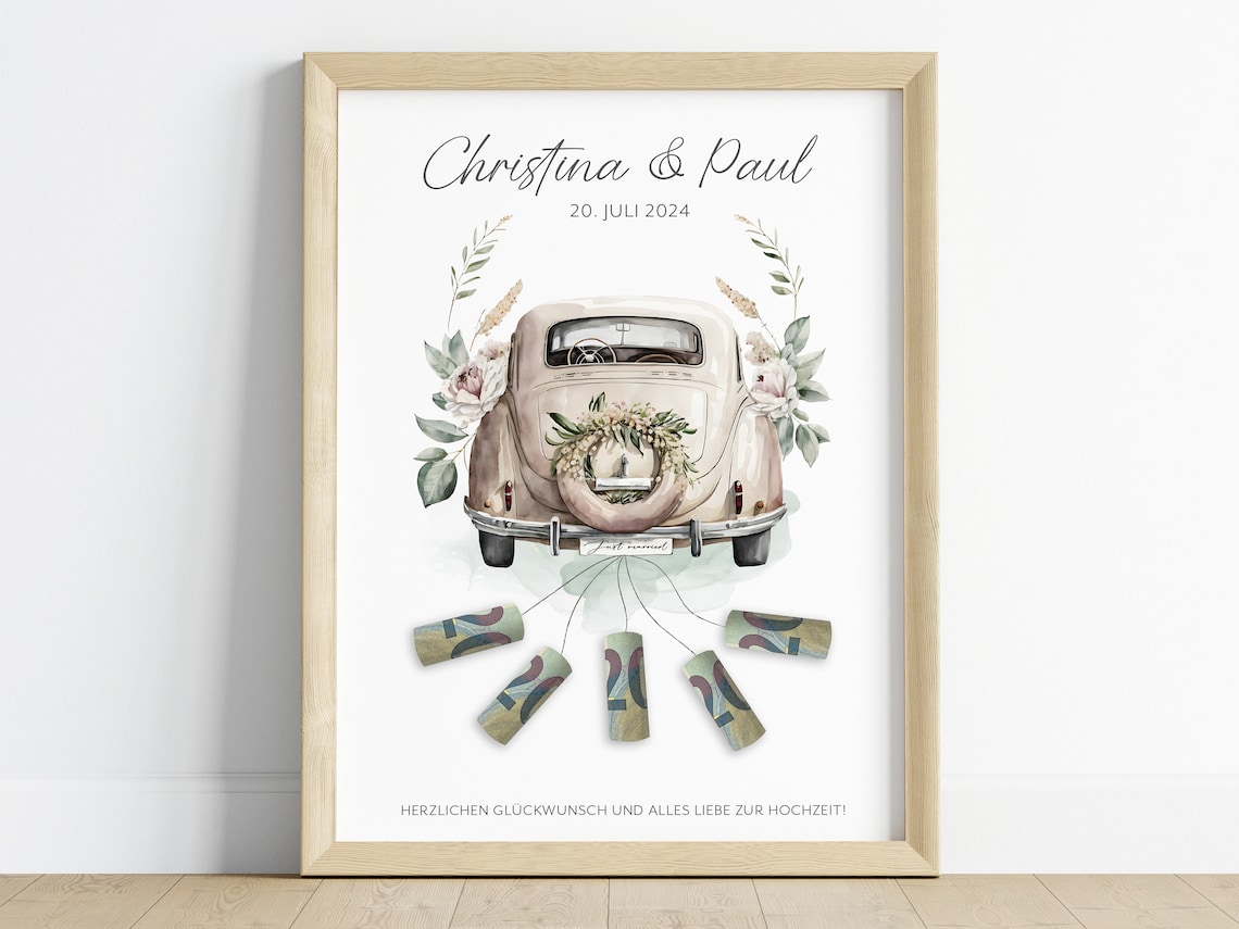 Wedding Car Money Gift for Bride and Groom