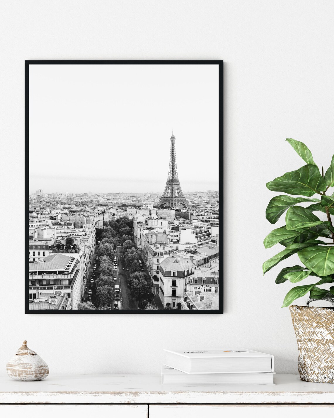 Eiffel Tower Black and White Travel Poster, Paris - Image 3