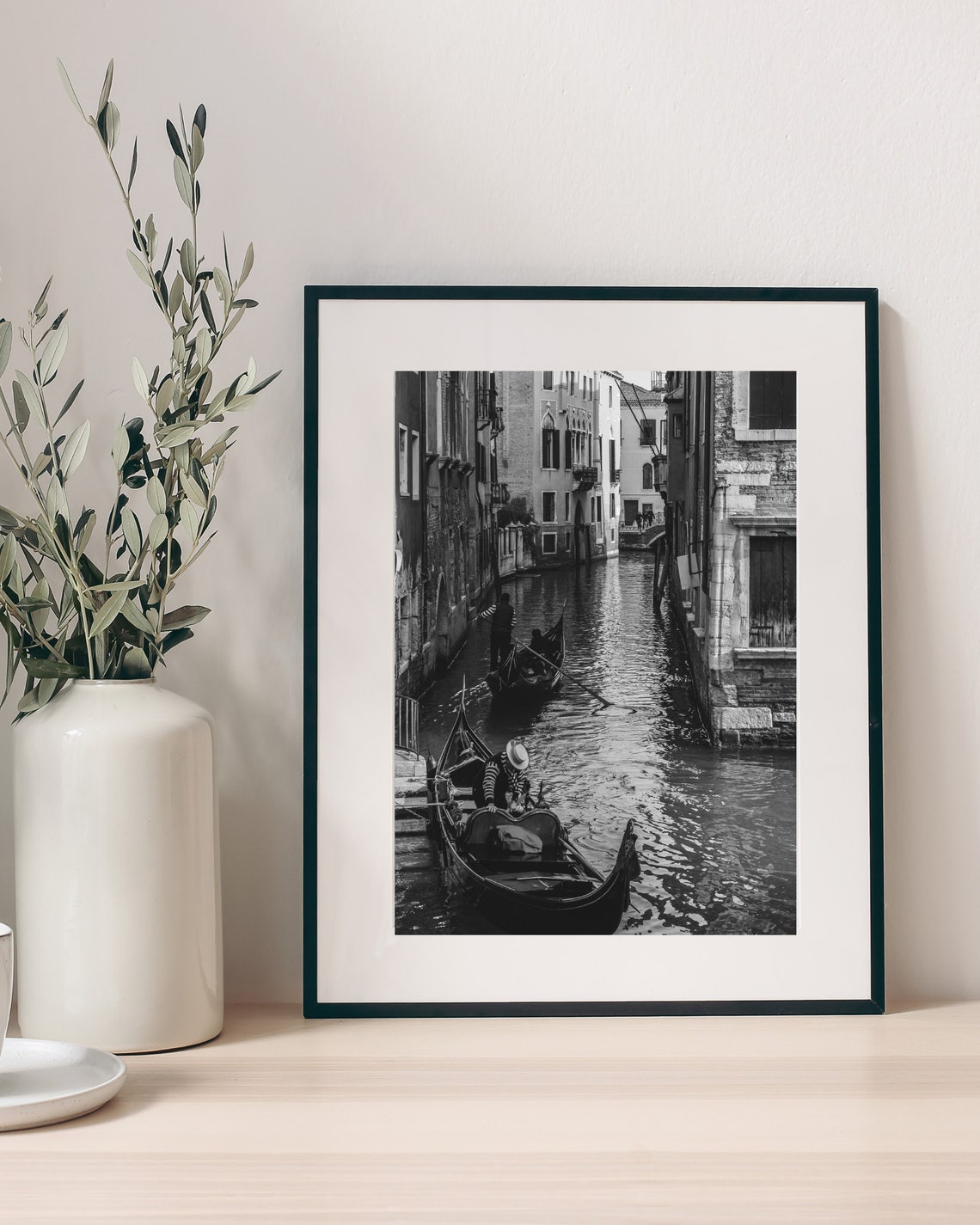 Venice Canal Gondolas Black And White Romantic Italy Photo Poster - Image 4