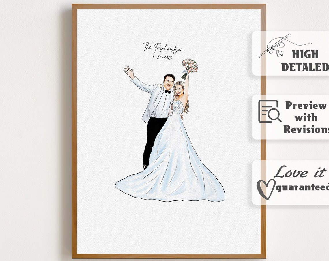 The Richardson Wedding Couple Celebration 5-29-2023 Watercolor Poster