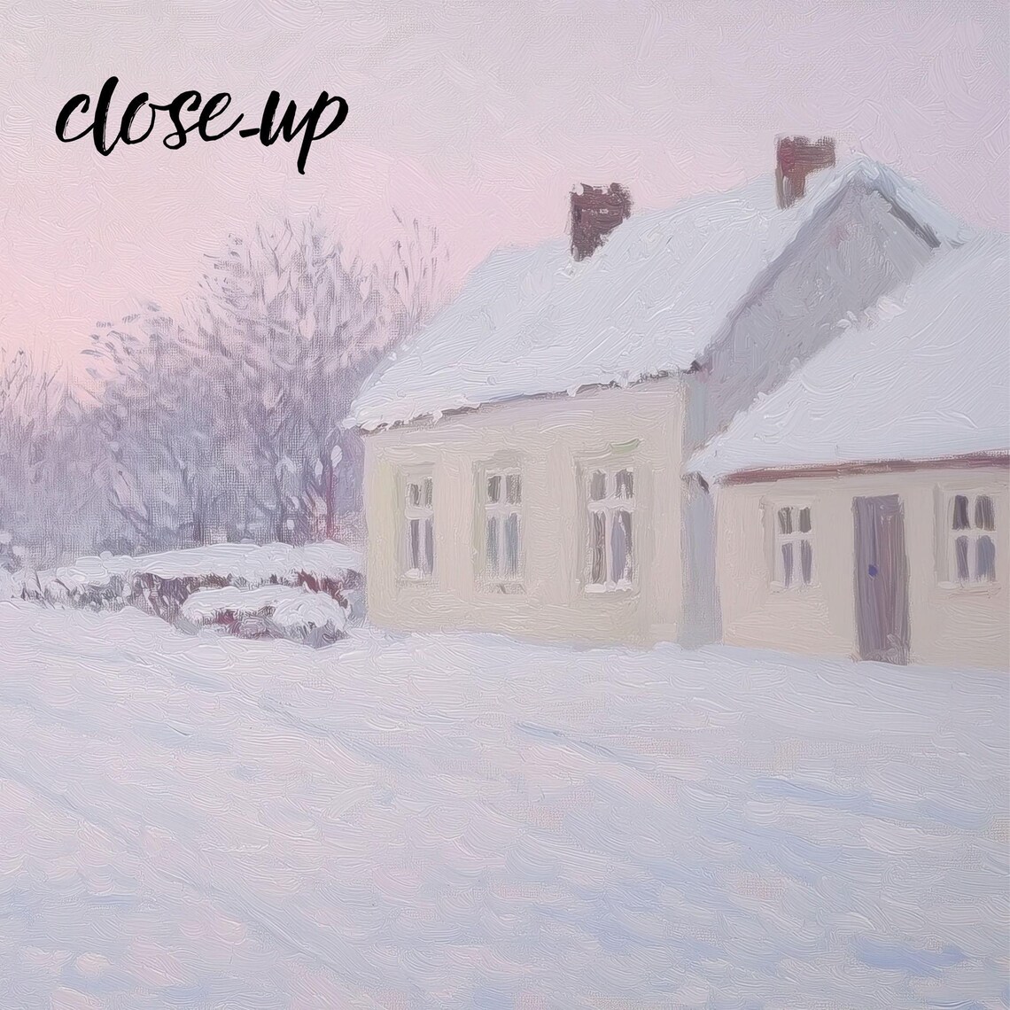Golden Retriever Puppy in Snowy Village Street Winter Lamp Light Art Poster - Image 3