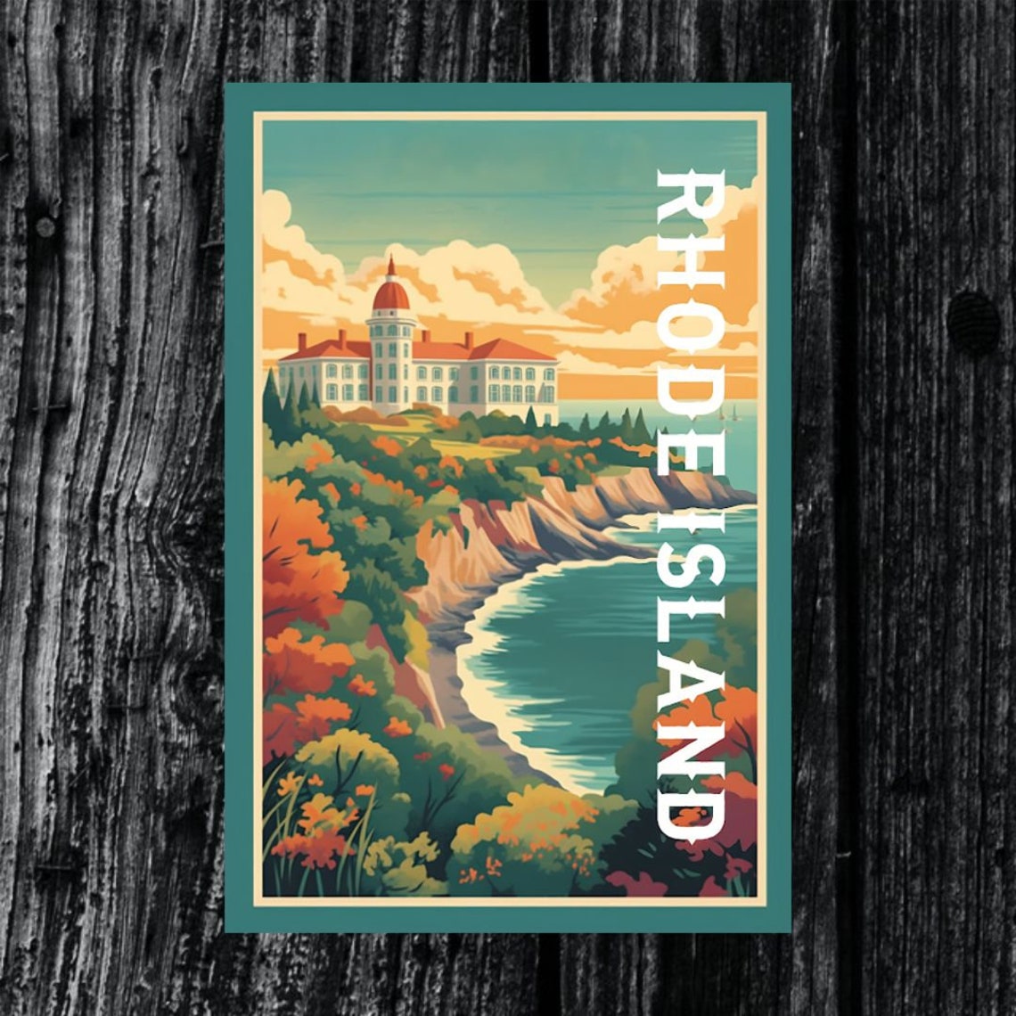 Rhode Island Vintage Travel Poster Print Wall Art Gift Idea Home Decor