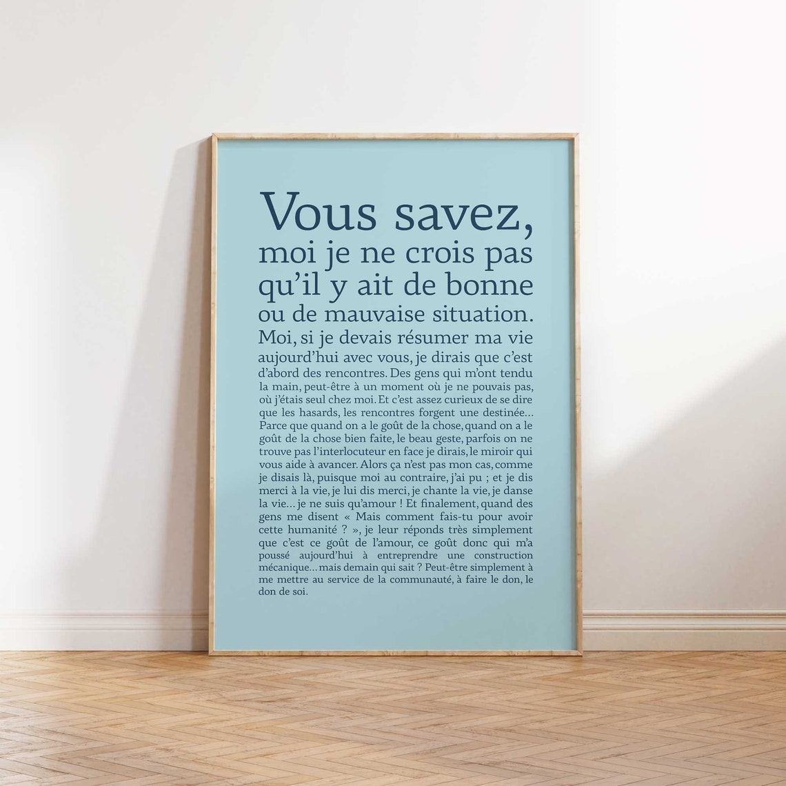 French Literary Quote Typography Wall Art Soft Blue Minimalist - Image 4