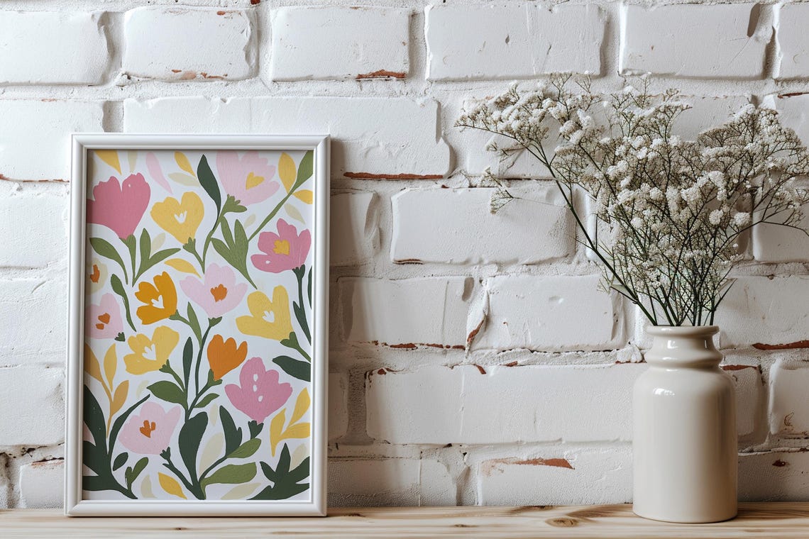 Flower Market Tulip Print Wild Flower Wall Art Flower Market Poster Living Room Print Bedroom Wall Dcor Modern Abstract Plant Wall Art - Image 4