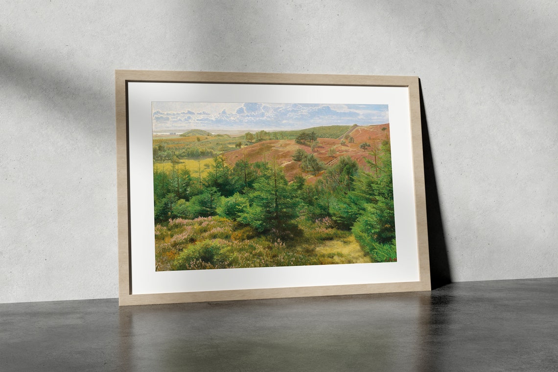 Mountain Landscape Print Vintage Oil Painting Antique Country Art Vintage Landscape Painting Farmhouse Decor Wall Art - Image 4