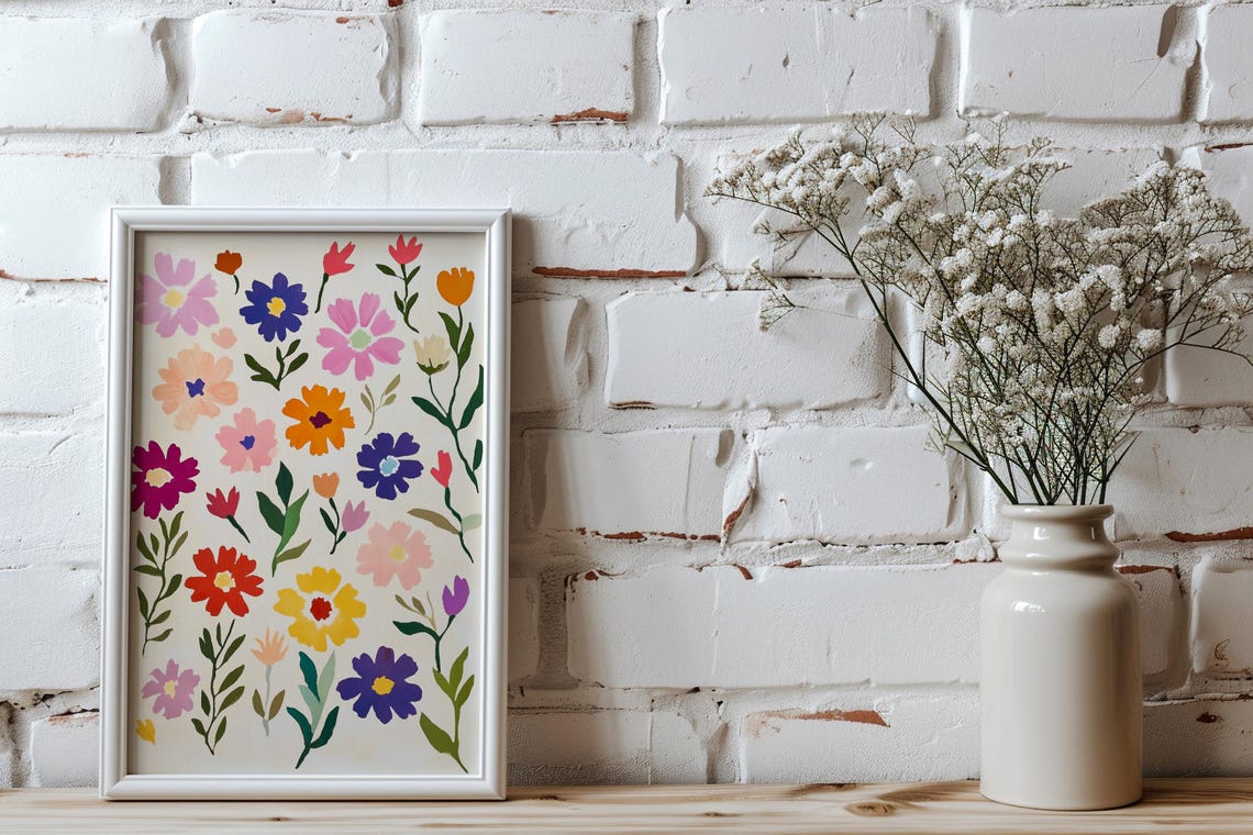 Colorful Wildflower Scatter Modern Garden Floral Home Decor Poster - Image 3