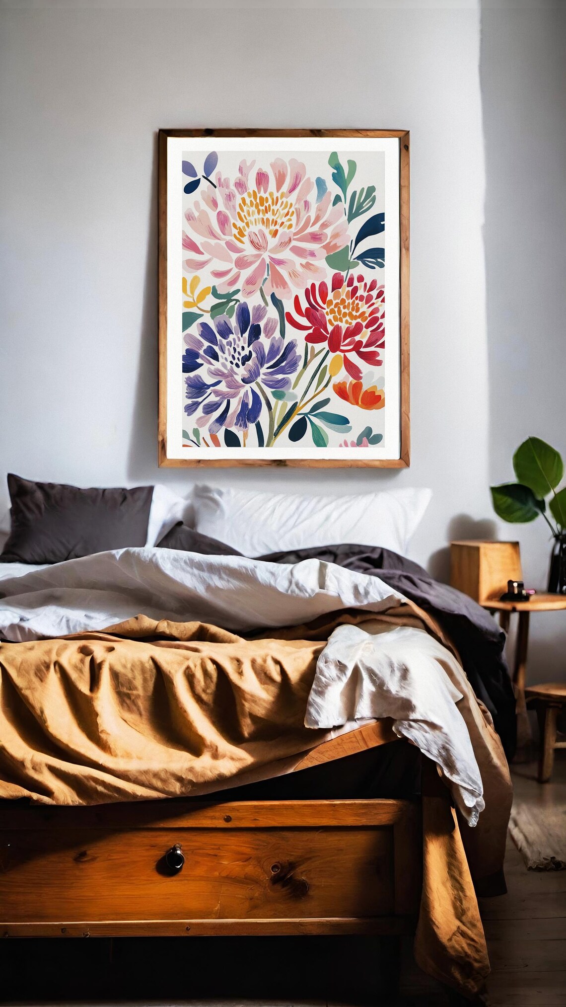 Chrysanthemums Poster, Art Deco Wall Art Print - Image 3