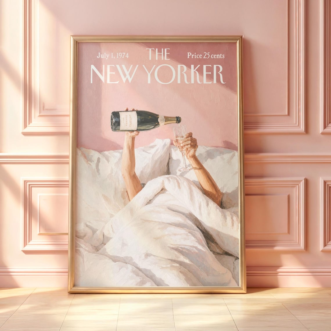 Vintage New Yorker Champagne Poster Print