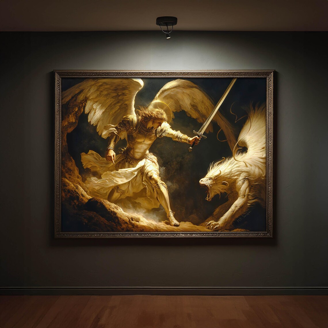 Saint Michael The Archangel In Battle Art Print - Image 6
