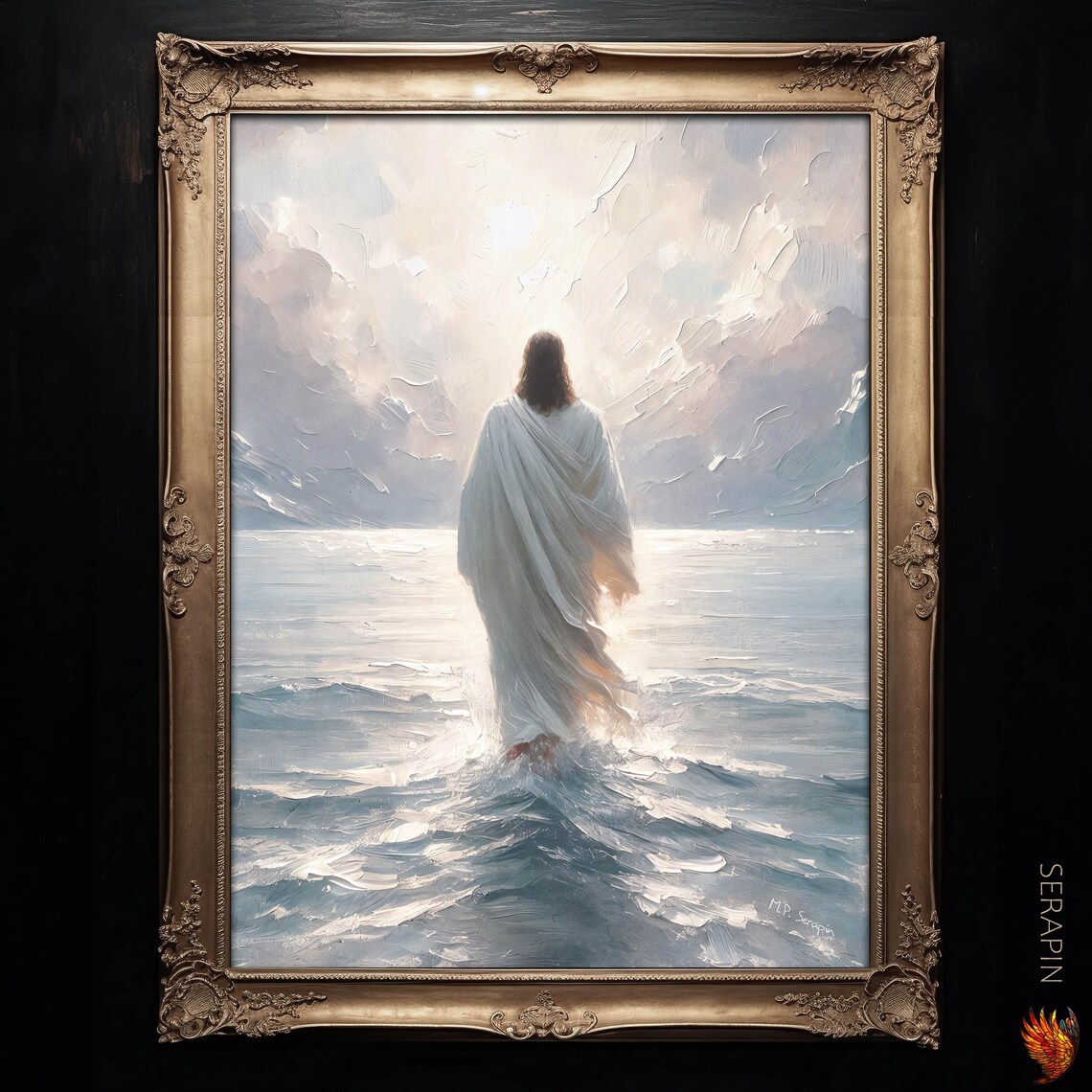 Jesus Walking On Water, Modern Christian Art Print
