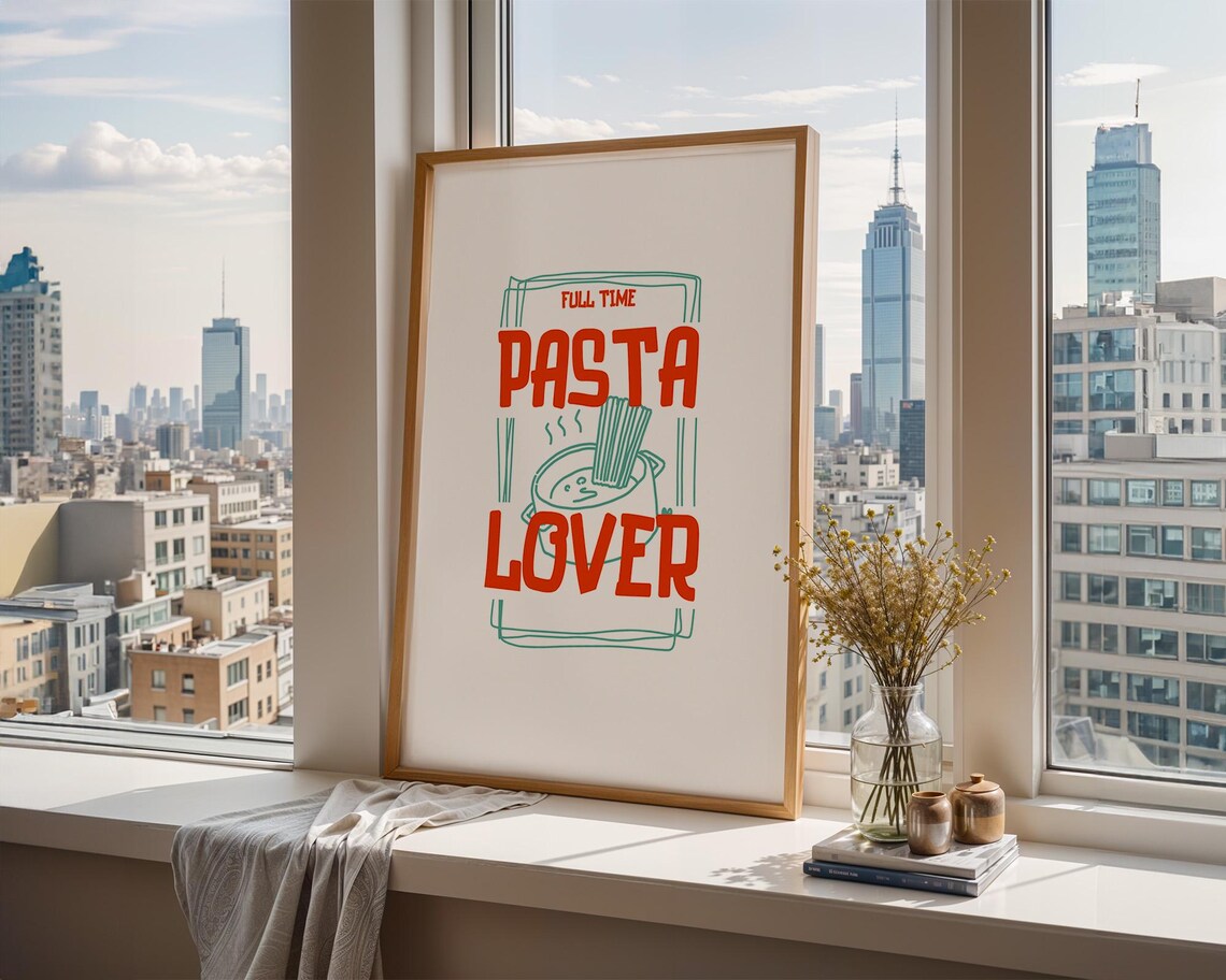 Pasta Lover Poster Kitchen Wall Art Kitchen Poster Trendy Wall Art Cute Kitchen Art Wall Art - Image 2