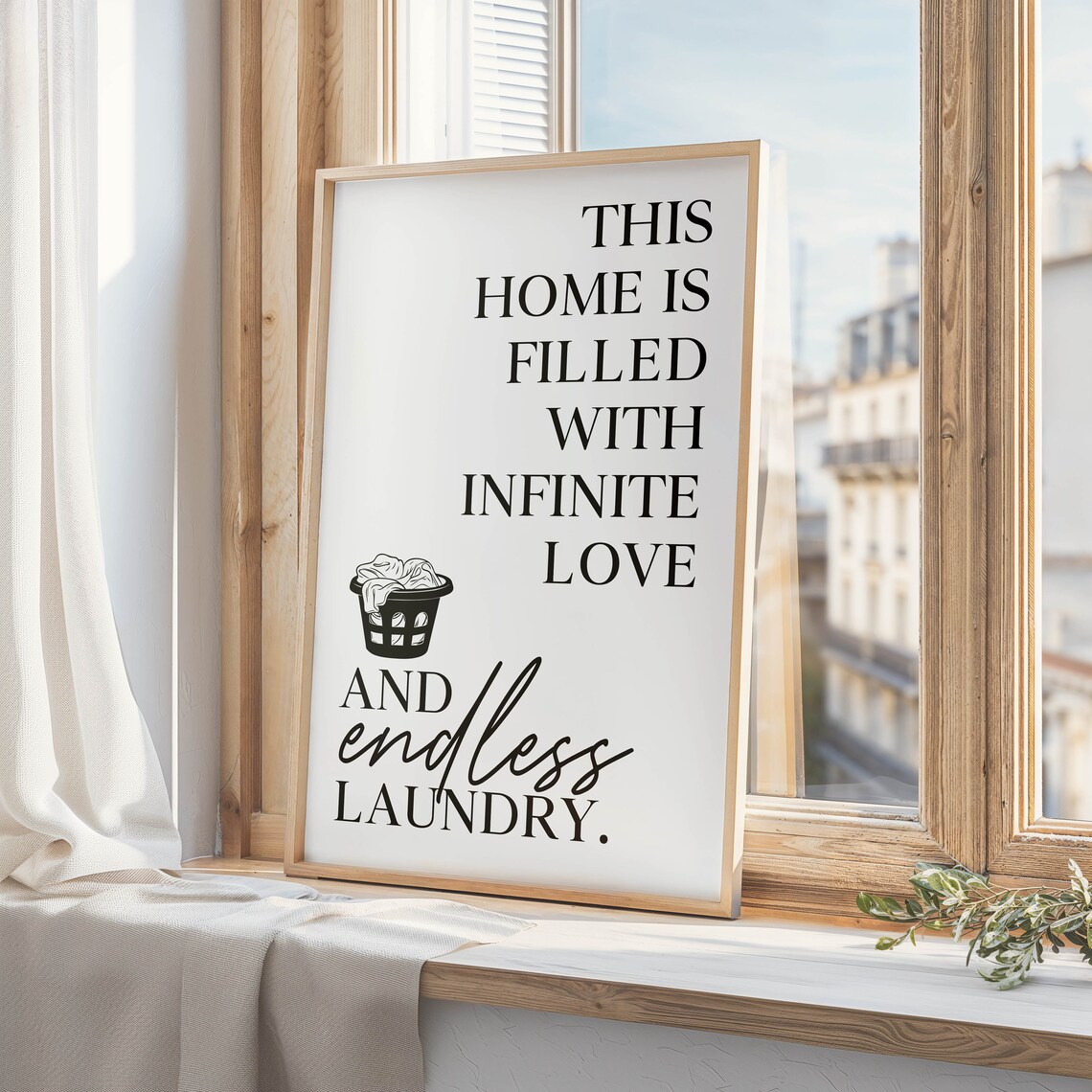 Laundry Room Decor Endless Laundry Print Minimalist Art Wall Art Funny Laundry Sign Aesthetic Art - Image 4