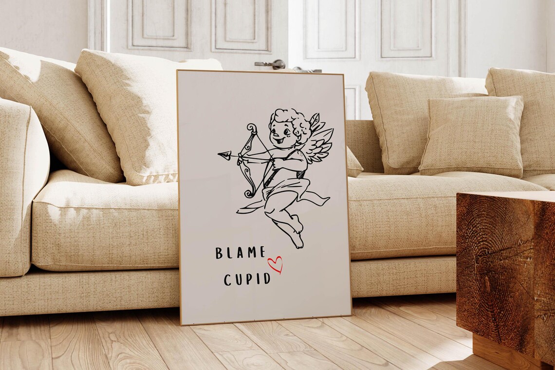 Valentine Cupid Romantic Funny Wall Art Print - Image 6