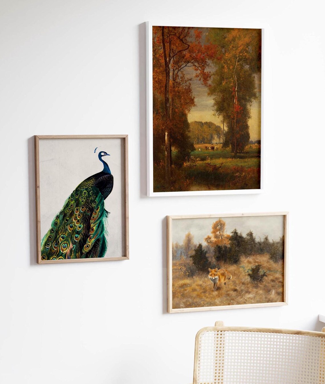 Vintage Fox Oil Painting Golden Autumn Woodland Landscape Poster - Image 4