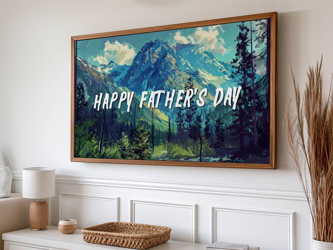 Fathers Day Decor Art Print, Gift For Dad TV Art - Image 2