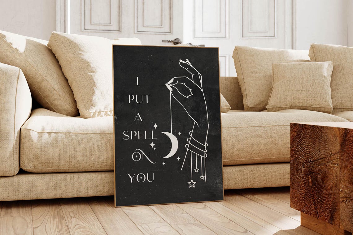 I Put A Spell On You Celestial Hand And Moon Witchy Wall Poster - Image 5
