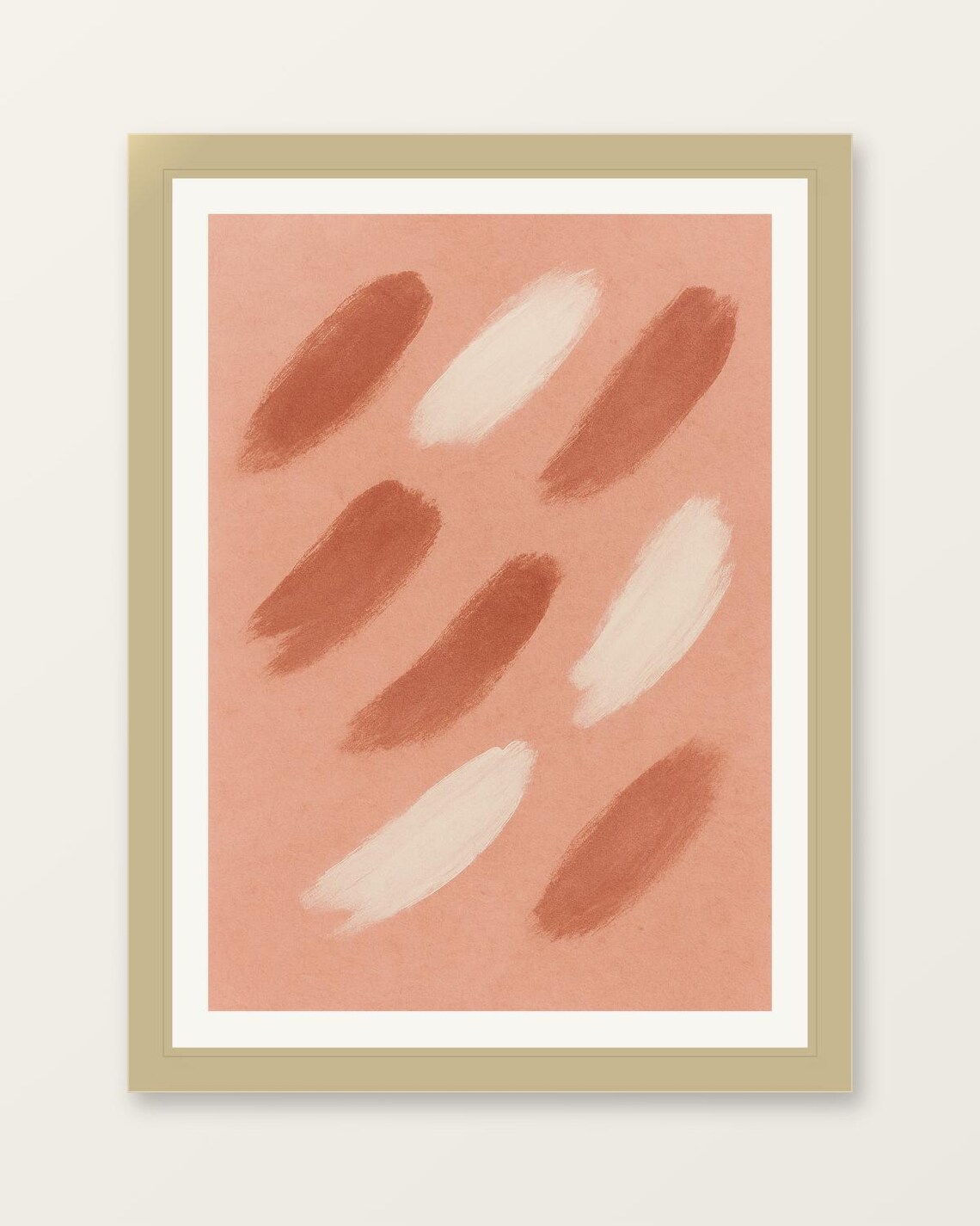 Soft Pink Abstract Wall Art Minimalist Brushstroke Poster