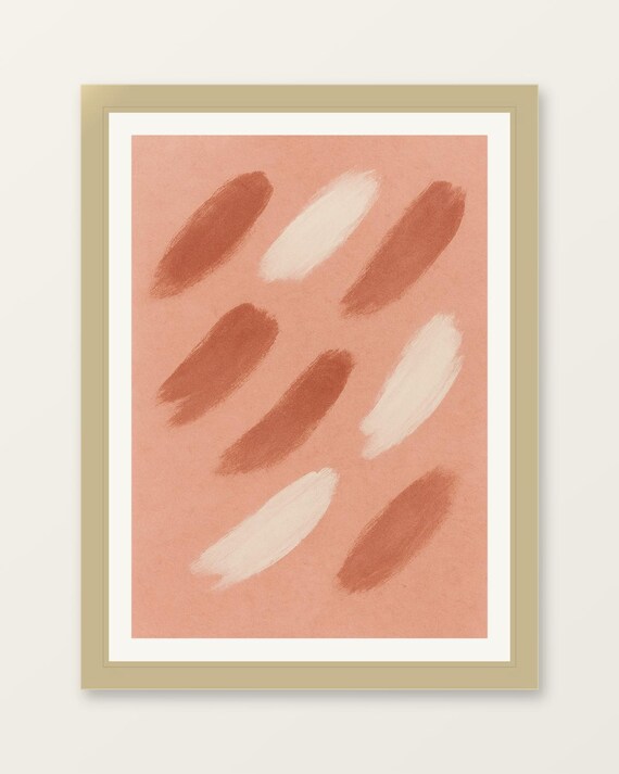 Soft Pink Abstract Wall Art Minimalist Brushstroke Poster
