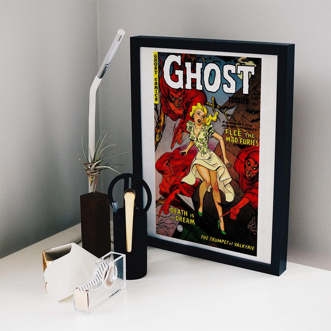 Ghost Comics No 4 Cover Fall Horror Comic Flee The Mad Furies Poster - Image 2