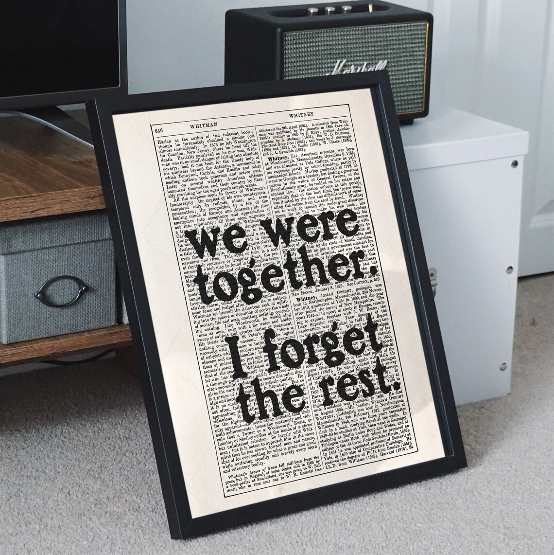 Walt Whitman We Were Together I Forget The Rest Poetry Quote Wall Art Print - Image 2