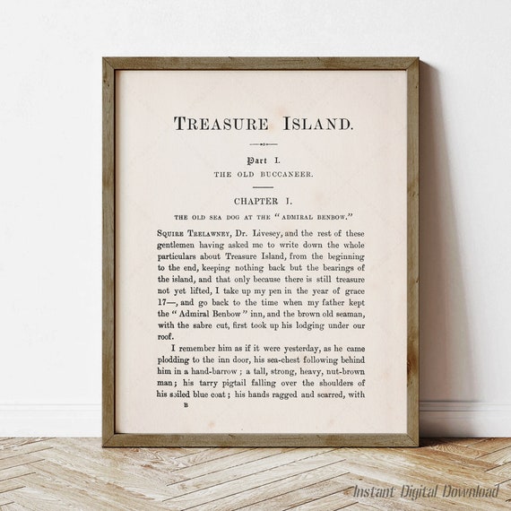 Treasure Island By Robert Louis Stevenson Book Lovers Gifts First Page First Edition 1883 Print Locally