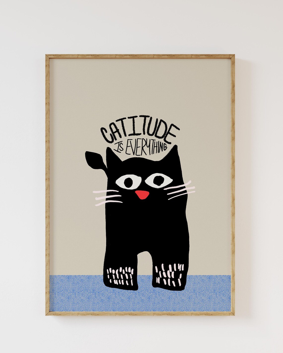 Cattitude Cat Print, Funny Minimalist Animal Art - Image 2