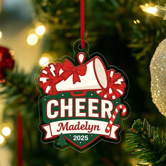 Custom Cheer Megaphone Acrylic Ornament Christmas Wall Art 2025