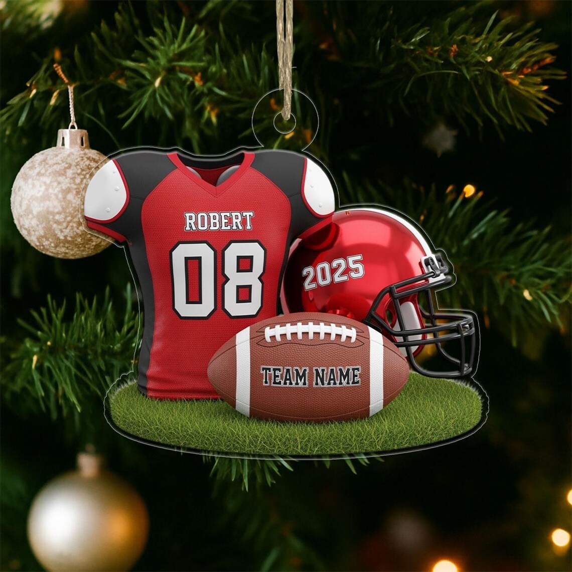 Personalized Football Jersey Helmet Custom Name Player Sports Wall Art