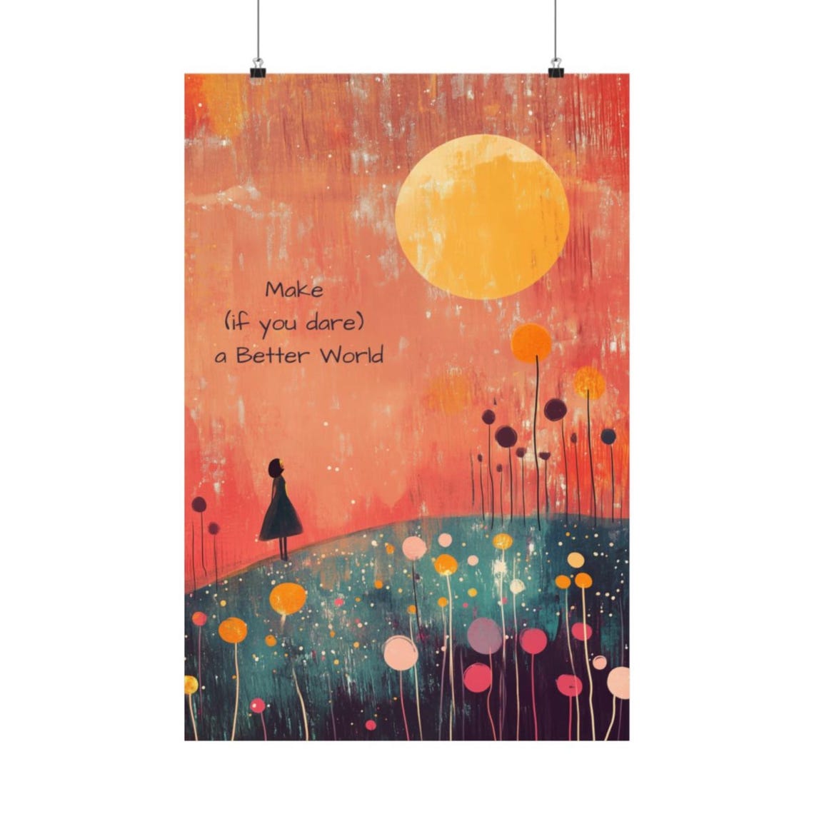Make If You Dare A Better World Poster Wall Art Beautiful Statement Poster And Bold Challenge To Take Action For Home Office Or Dorm Decor