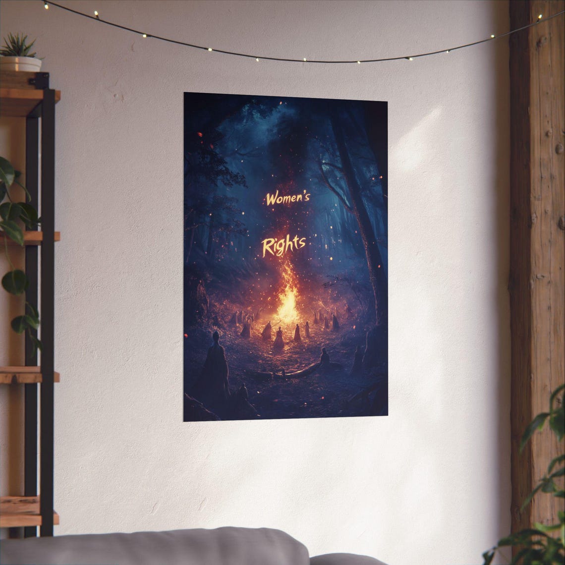 Womens Rights Bonfire Forest Gathering Empowerment Protest Poster - Image 4