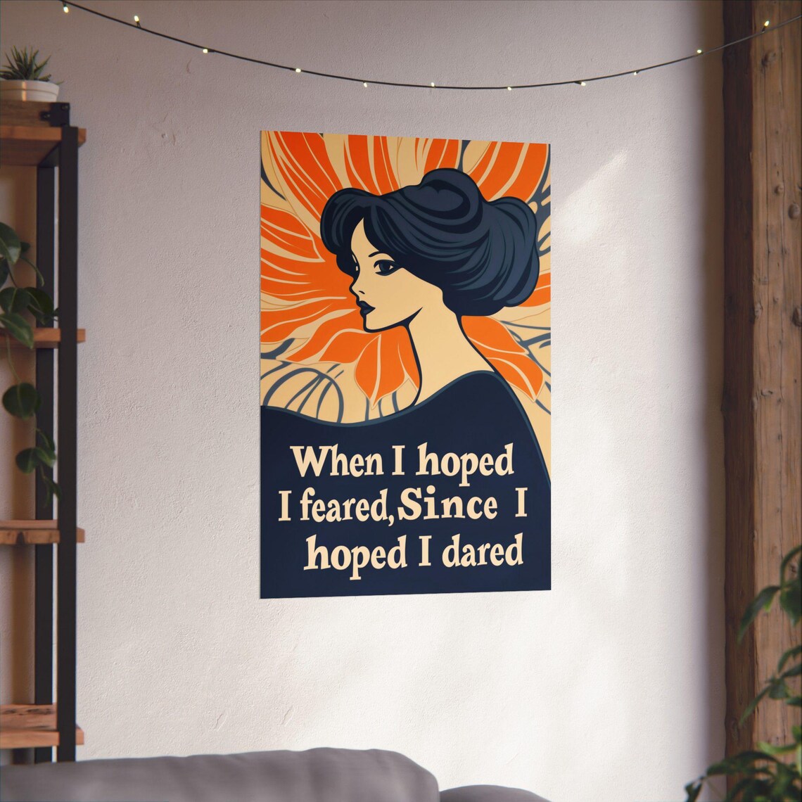 When I Hoped I Feared Art Nouveau Woman Vintage Quote Art Poster - Image 3