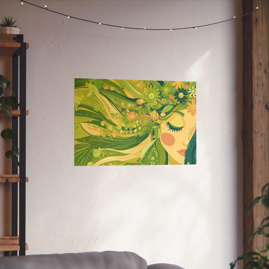 Nature Lover Green Floral Goddess Mother Nature Botanical Poster - Image 4