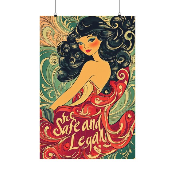 Safe and Legal Art Nouveau Woman Feminist Empowerment Poster