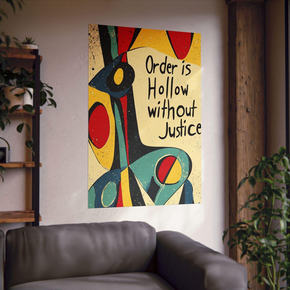 Order Is Hollow Without Justice Abstract Cubist Style Art Poster - Image 2