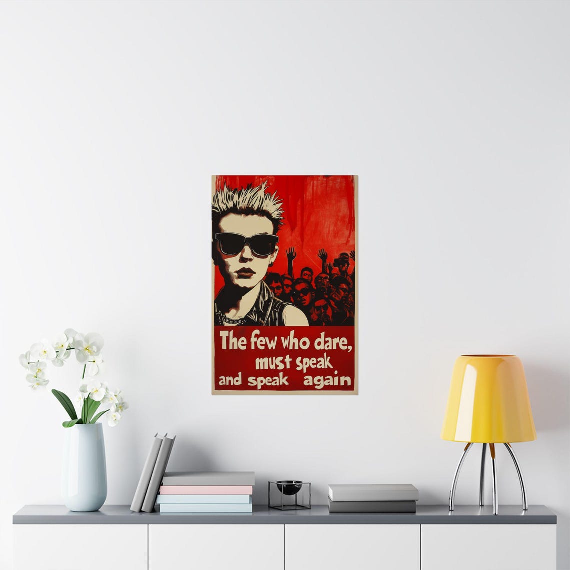 The Few Who Dare Must Speak Punk Crowd Bold Red Protest Poster - Image 2