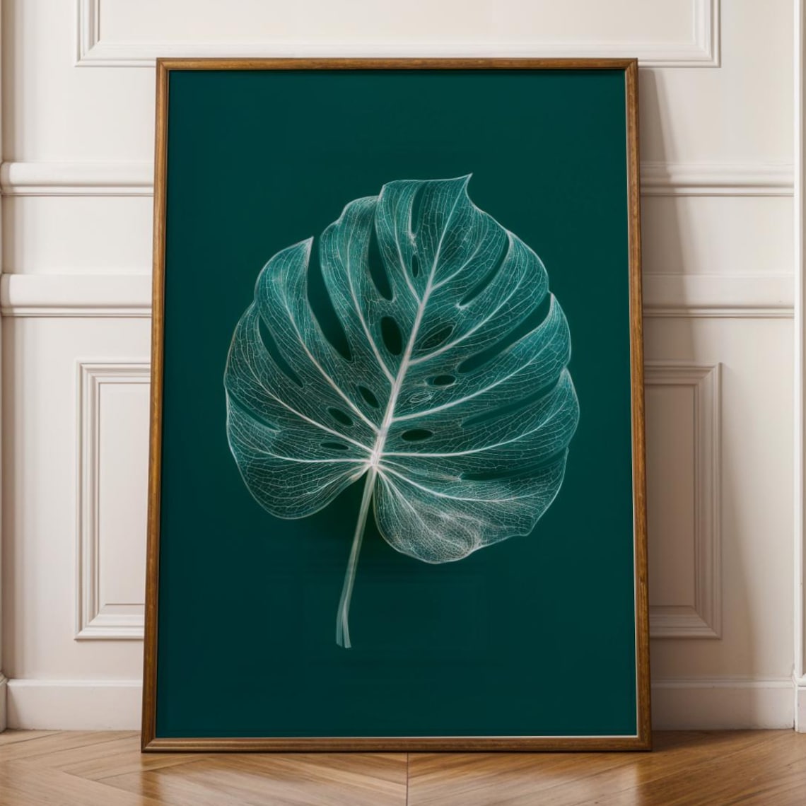 Monstera Leaf Xray, Modern Minimal Nature Poster