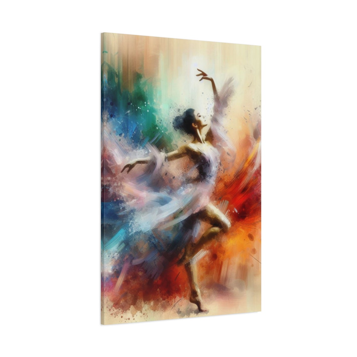 Elegant Ballet Dancer Art Vibrant Dancing Woman Wall Art Graceful Dance Movement Painting Dance Lover Gift Stretched 125 - Image 3