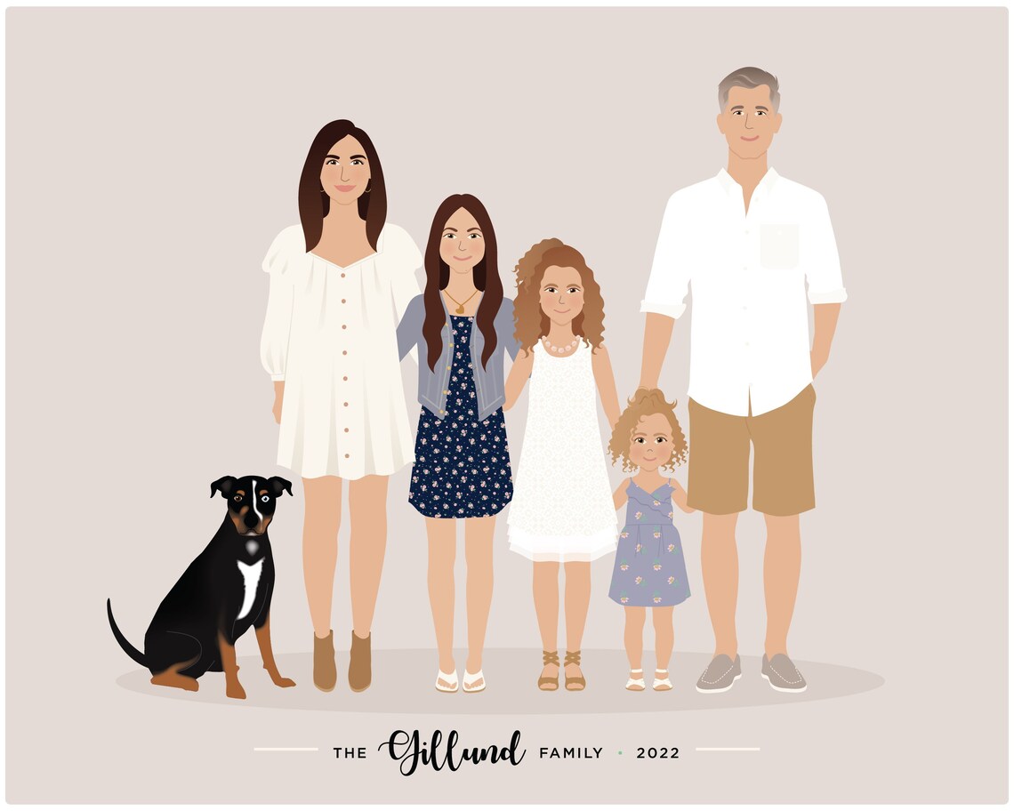 Custom Family Portrait, Fathers Day Mothers Day - Image 4