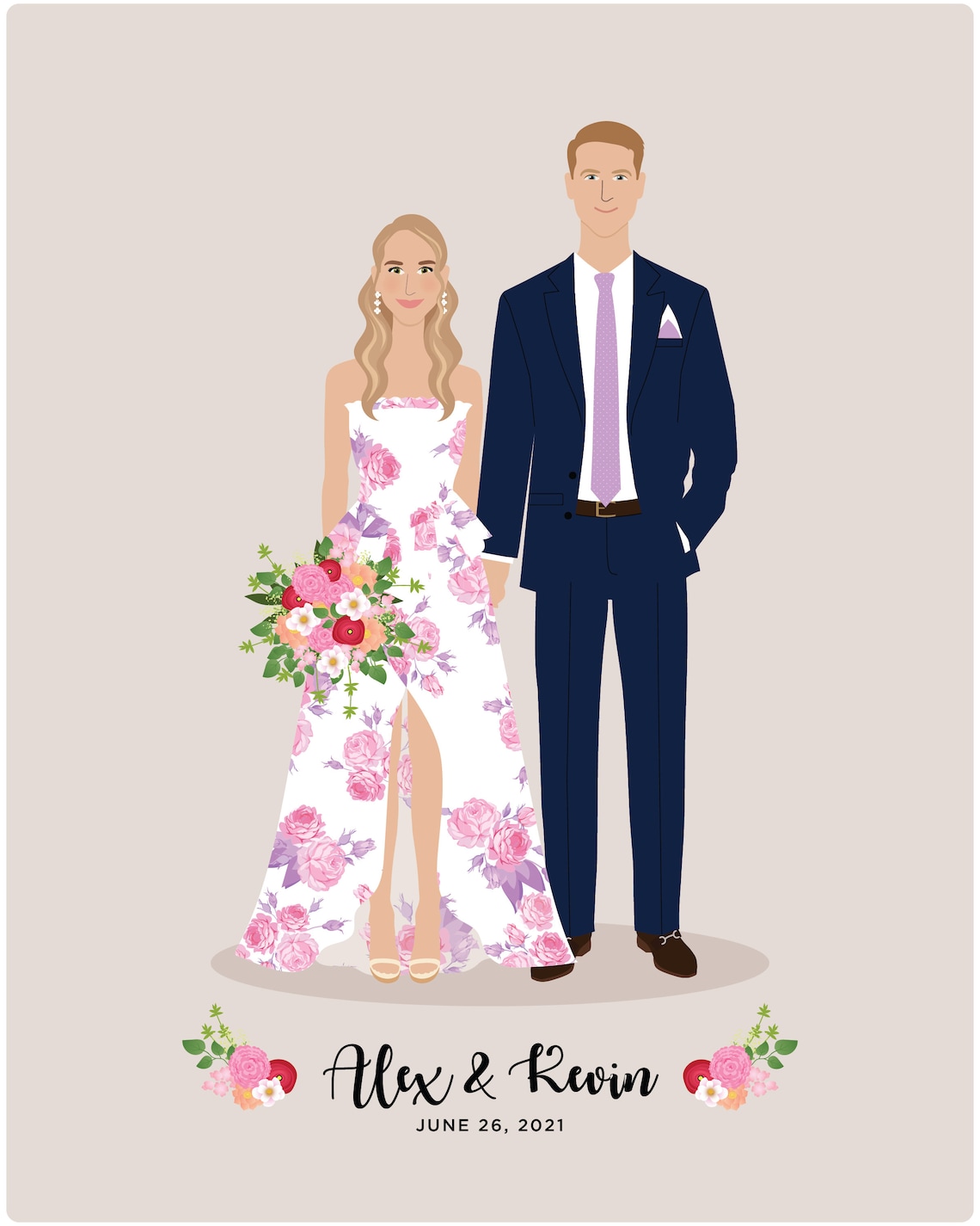 Wedding Portrait Personalized Wedding Gift - Image 3