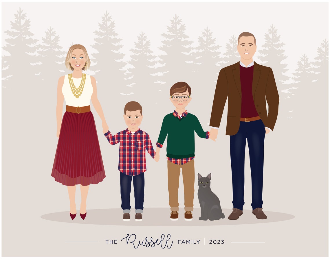 Personalized Family Illustration Add On Person - Image 4