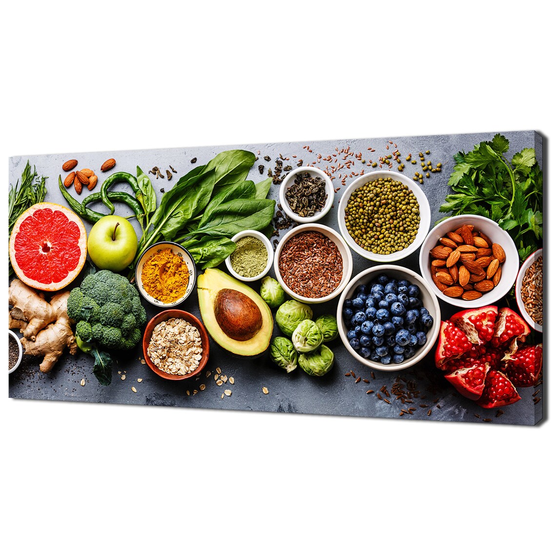 Healthy Food Spices and Veggies, Modern Kitchen Art Print
