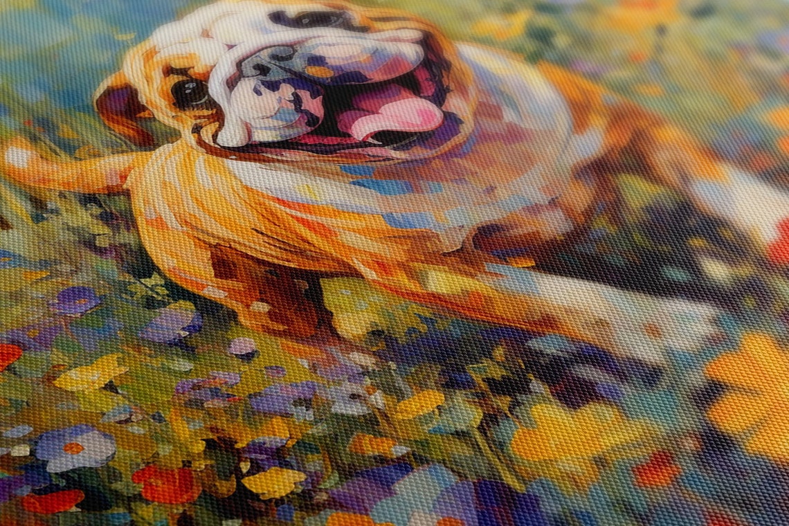 English Bulldog Dog Animal Print Gift For English Bulldog Lover Colourful English Bulldog Portrait Painting Print Dog Pet Wall Art - Image 4