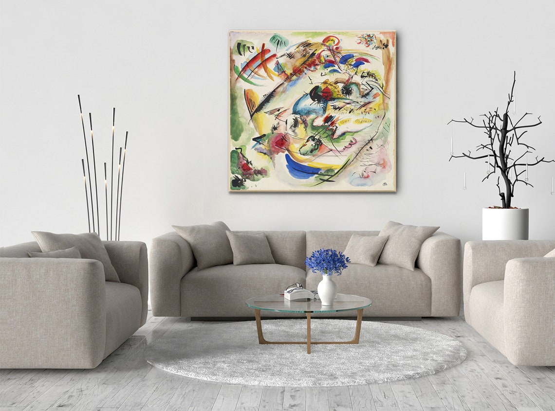 Wassily Kandinsky Draft For Dreamy Improvisation 1913 Modern Classic Design Abstract Decor Reproduction Print Wall Art Picture - Image 2